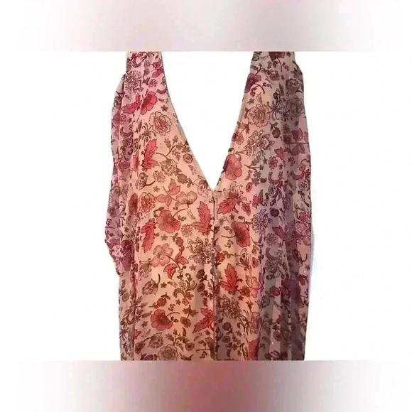 Long Duster with Tie Belt in Pink Floral - Picture 5 of 10